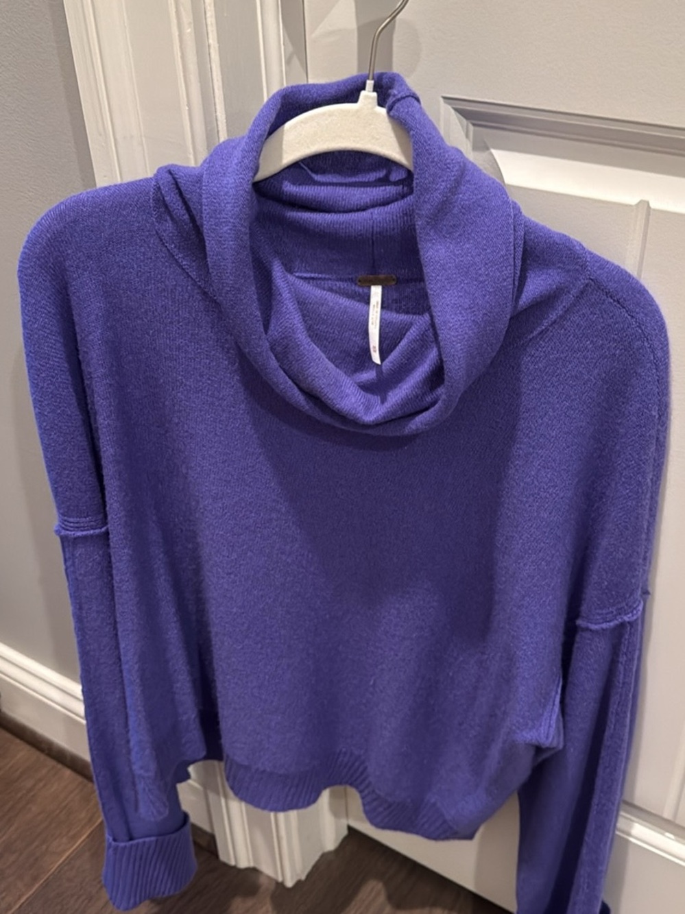 Free People Royal Purple Cowl Neck Cashmere Sweater